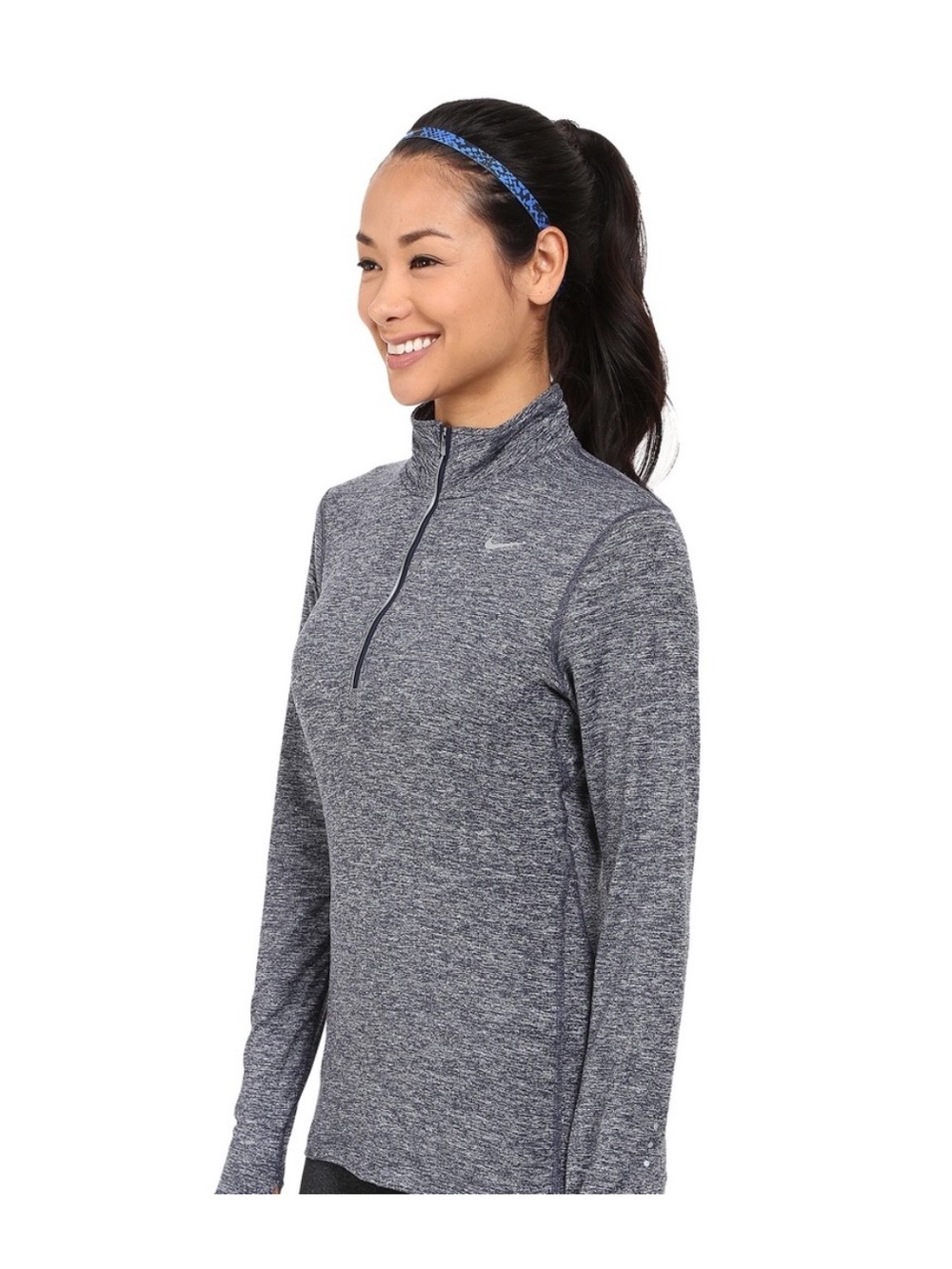 Nike Element Dri-Fit Heather Gray 1/2 Zip Long Sleeve Running Top Size Small